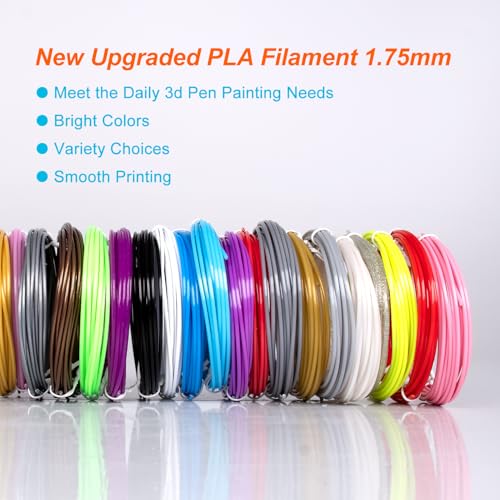 Kretrum 3D Pen Filament Refills 40 Colours 3D Printer PLA 1.75 mm Filament Each Colour 3M Compatible with MYNT3D SCRIB3D PIKA3D 3D Pen Most 1.75mm 3D Prining Pens NOT FIT 3Doodler Start Pen