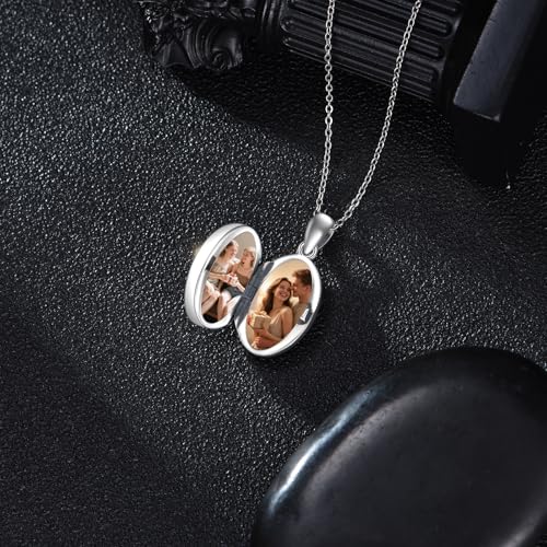 DAYLINLOVE Hecate Necklace 925 Sterling Silver Abalone Shell Oval Triple Moon Goddess Pendant Necklace Pagan Witch Proteccion Amulet Hecate Jewelry for Women Saint Michael 3