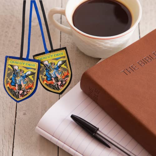Needzo - Catholic Scapular of Saint Michael, Full Color Woven Prayer Necklace Religious Gift for Men or Women