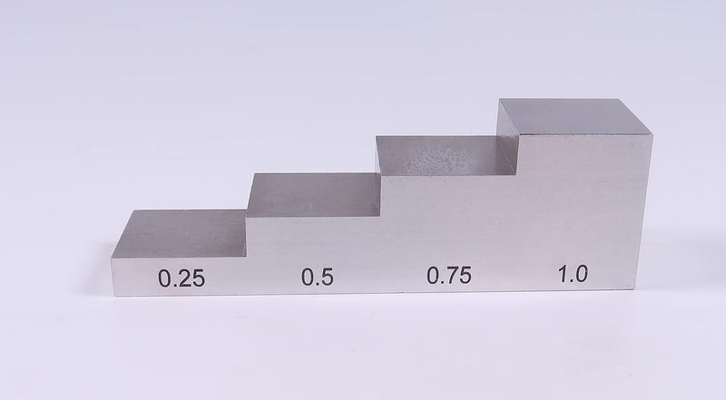 [Australia - AusPower] - 4 Step UT Block 1018 Steel Test Block 0.25''-0.5''-0.75''-1'' Step Wedge Calibration Block Conform to ASTM E797with ABS Carrying case and Certificate 