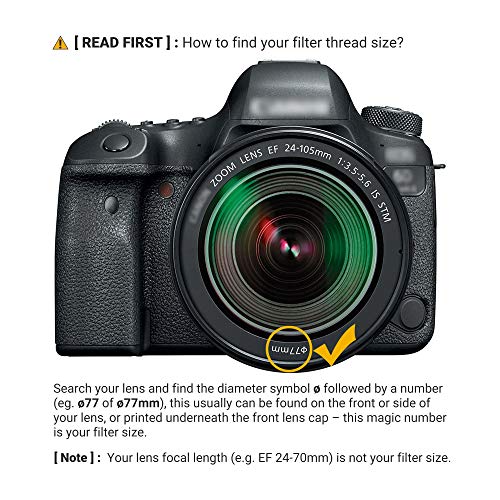 JJC 77mm Star Filter Cross Screen Starburst Filter Kit for Camera Lens