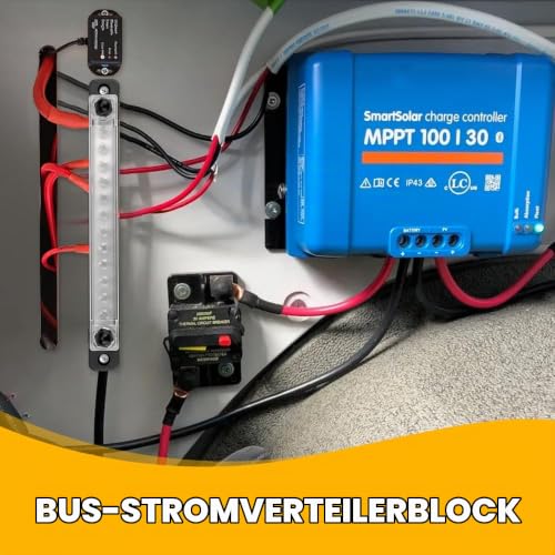 Bus Bar 150A, Power Distribution Block 12V-48V DC BusBar Box with Cover and 12 x M4 Terminal Bolts Busbars Distribution Block for Cars Motorhomes Marine Solar