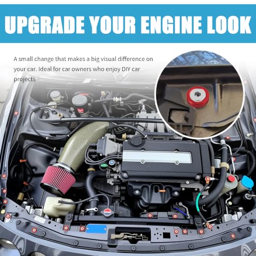 TSIEBRV red M6x20mm engine dress-up bolts and spacers, 40-piece screw and bolt assortment set