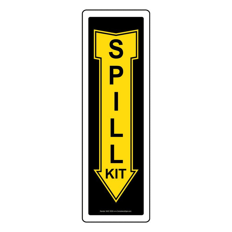 ComplianceSigns.com Spill Kit Sign, 14x4 in. Plastic for Facilities 14" x 4"