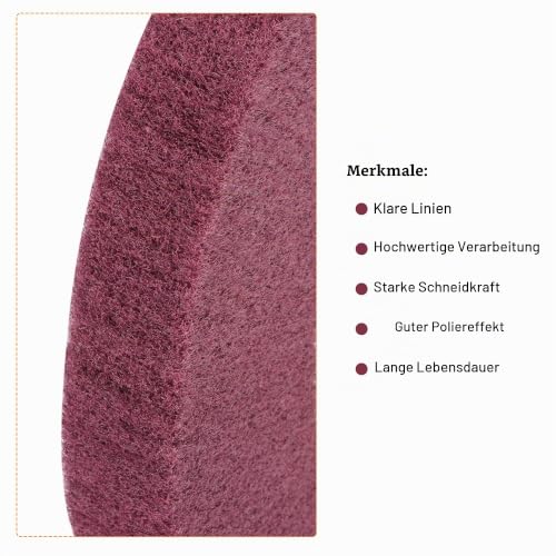 sourcing map Nylon Fiber Polishing Disc, Outer Bore 150mm, Inner Bore 20mm, Thickness 25mm, Sanding Accessories Polishing Accessories for Metal, Plastic, Painted Surfaces, Red 150mm x 25mm