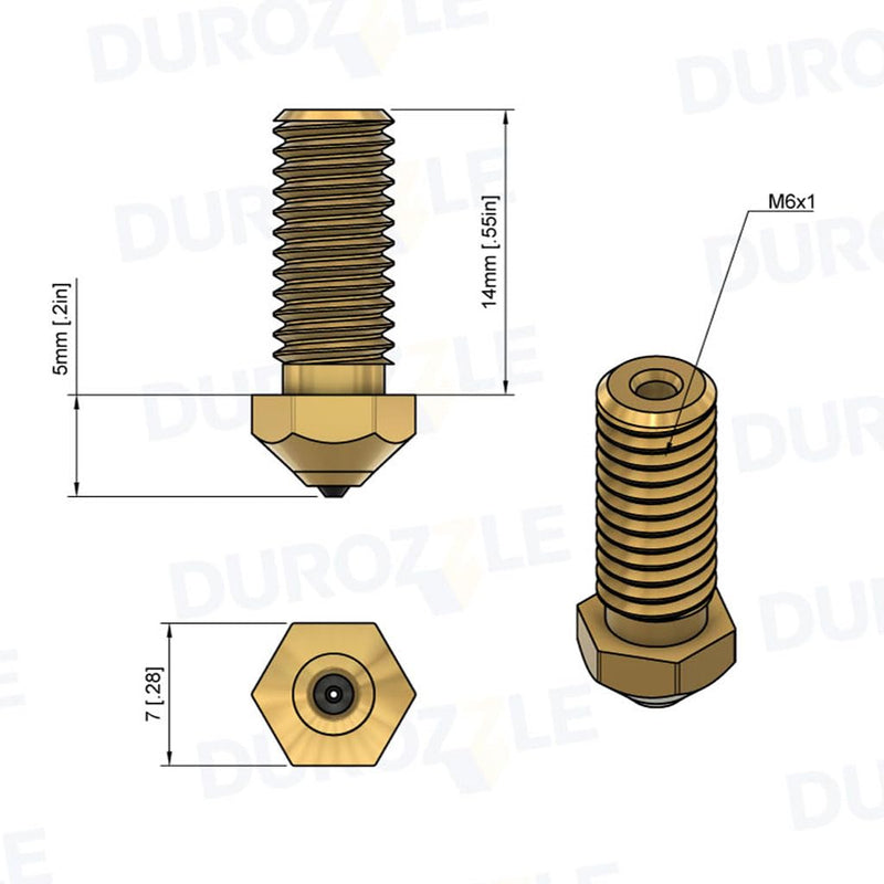 Ruby Nozzle 0.4mm for QIDI Q1-Pro/X-Max3 / X-Smart3 / X-Plus3 3D Printer, Hardened & Abrasion Resistant, Nickel Plated Copper RUBY 0.4mm Nickel Plated Copper