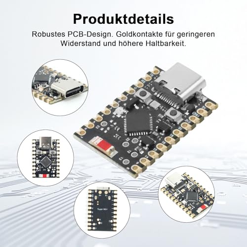 ESP32-C6 Mini Development Board ESP32 WiFi Bluetooth Board with 32-Bit Processor 160MHz Running Frequency USB Type-C ESP32 Development Board 2.4GHz Wi-Fi Compatible with Arduino (Pack of 3) 3 pieces