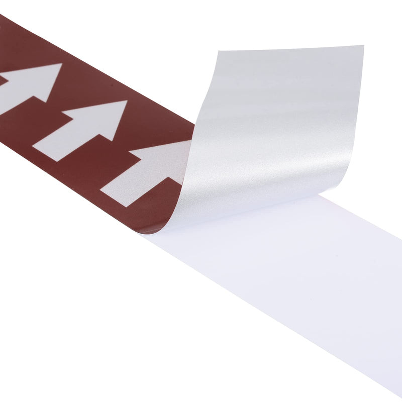 PATIKIL Flow Arrow Tape, Polyethylene Pipe Marking Sticker with Reflective Strips, Waterproof & Heat Resistant, for Pipe Flow Directional Identification, 2 inch x 33 ft, Brown/White Brown,White
