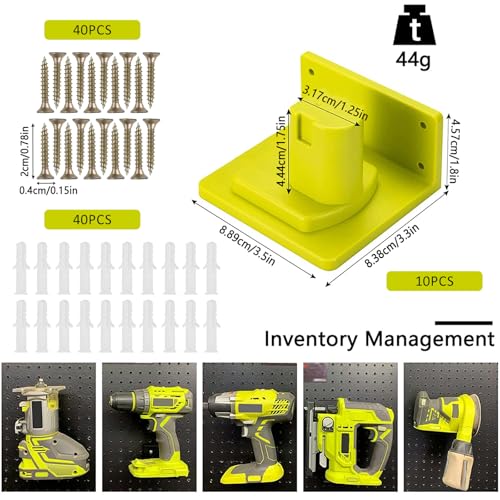 10-pack MLYNZXJSY tool holders compatible with Ryobi 18V wall mount, black plastic tool holsters