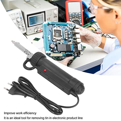 Automatic Electric Desoldering Pump Vacuum Soldering Suction Tool Portable Electric Tin Suction Gun 220V 30W Desoldering Gun Repair Soldering Removal Tool Black
