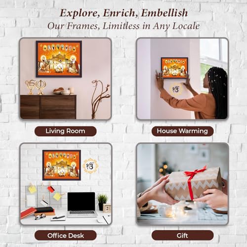 Lord Sikh Guru poster print with frame for Home Decor and Gifting Purpose (229-203)
