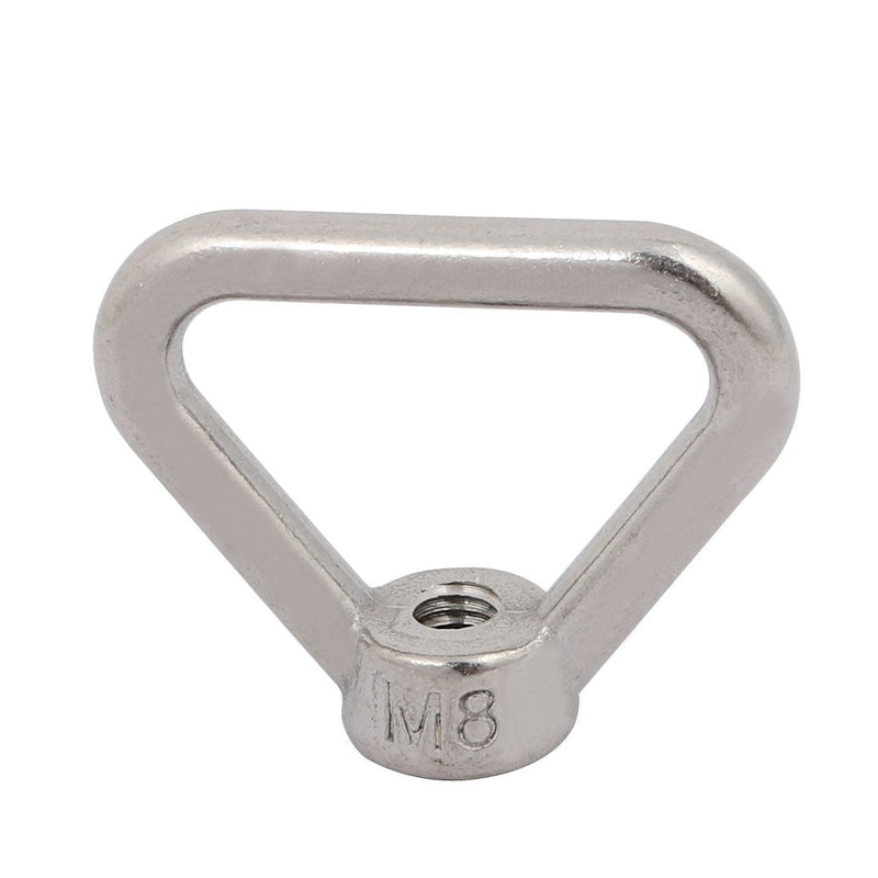 [Australia - AusPower] - uxcell Lifting Eye Nut M8 Female Thread 304 Stainless Steel Triangle Shape for Rope Fitting Pack of 2 