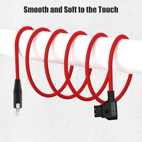 Alvin's Cables TVLogic Power Cable Mini XLR 4 Pin Female to D-Tap Ultra Soft Cable for TVLogic Field Monitor Ultra soft 80cm