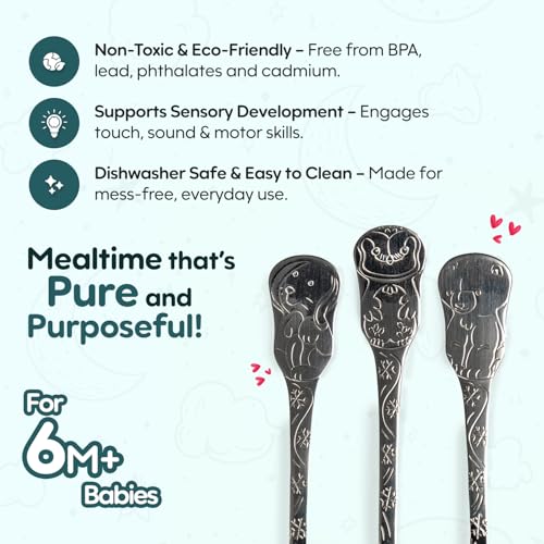 Kleynimals Stainless Steel Baby Flatware - Arctic, Non-Toxic, Made in USA Arctic Friends