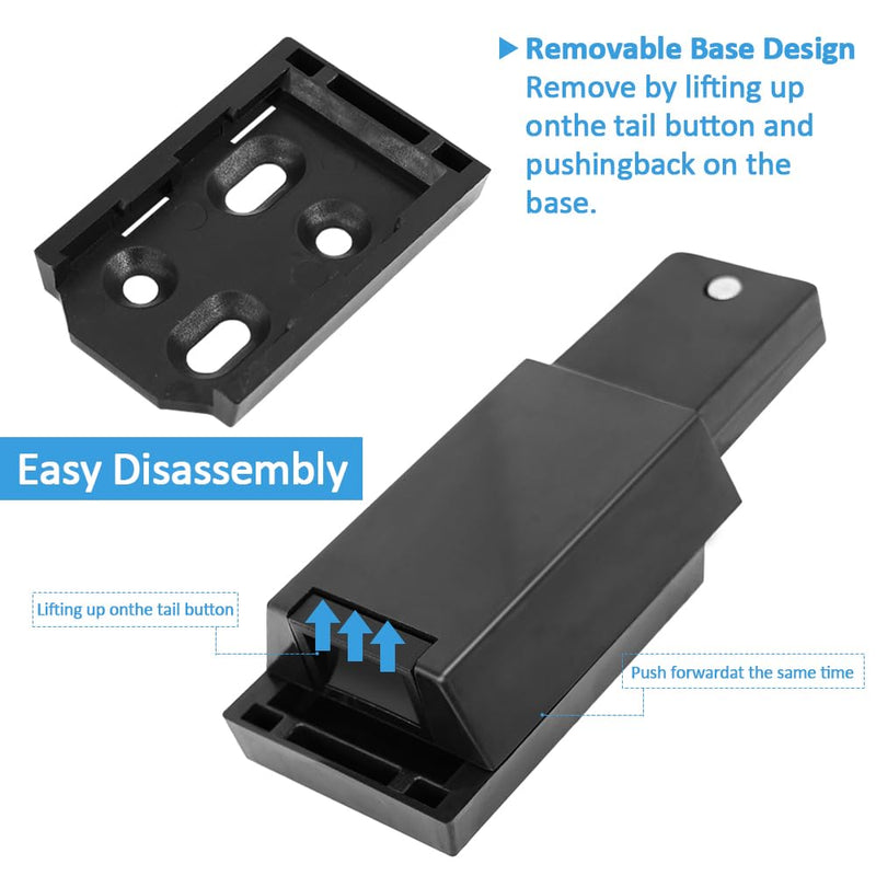 Heavy Duty Push to Open Door Latch, 10 Pack Black Magnetic Push Latches, Hidden Push Touch Latch Hardware for Push to Open Cabinet, Magnetic Door Catch for Drawer Wardrobe Door