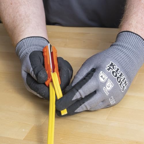 Klein Tools L1412 5-in-1 wire strippers for 12-14 AWG NM cable with magnetic tip and wire looping hole, 2-pack