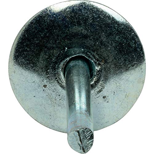 Fastenere Large Flange Pop Rivets - 3/16" x 1/2" (50 pcs) Heavy Duty, Open End, Steel Zinc, Corrosion-Resistant, High Tensile & Shear Strength, 6-8 Gap .376" - .500"