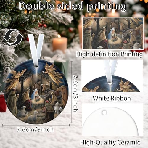 Christmas Ornaments 2Pcs Nativity Scene Christian Religious Ornaments 2026