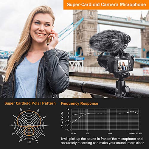 COMICA CVM-V30PRO Shotgun Microphone with Low-Cut Filter, Super Cardioid Red