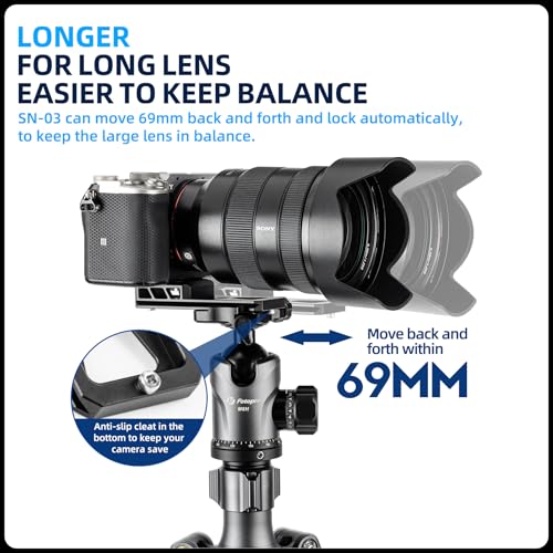 Fotopro Camera Lens Replacement Foot, Compatible with Long Lens, Tripod Mount with Dovetail and Arca-Swiss Fit Camera Plate SN-03