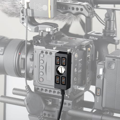 Uonecn DTap Splitter with Screw, 4 Port Dtap Hub for V Mount Gold Mount Battery Camera Rig Monitor, 15.7in/40cm with Screw 23.6in/60cm