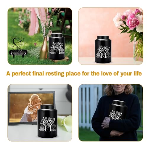 Gredstar Tree of Life Cremation Urn for Human Ashes, Heart Tree Design 140lbs Black-Heart Shaped Tree