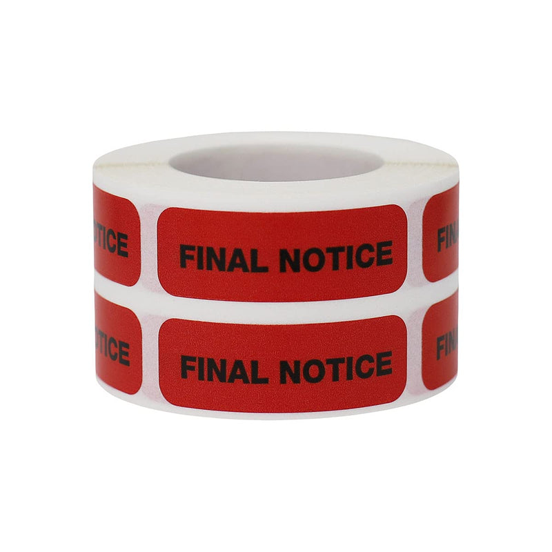 Final Notice Medical Healthcare Labels, 0.5 x 1.5 Inch Rectangle, 500 Total Labels