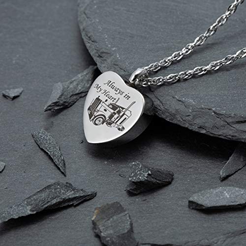Gredstar Urn Necklace for Ashes, Heart Memorial Pendant Truck