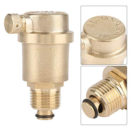 Akozon Automatic Quick Bleeder DN15 G1/2 Brass Automatic Bleed Valve for Solar Water Heater Pressure Relief