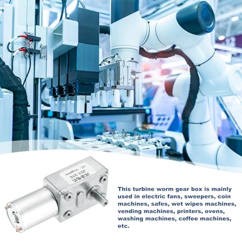 QUARKZMAN Pack of 2 DC 12 V 6 rpm reversible worm gear motor reduction motor 6 mm D-shaped shaft high torque gear box reduction electric motor for sweepers, printers, ovens | High Torque Gear Box Reduction Electric Motor, 6RPM, 6mm D-Shaped We...