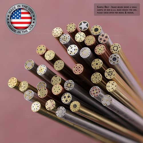 EZSMITH MP990BA 3/8-inch mosaic pin with brass outer material and aluminum inner material for knife handles