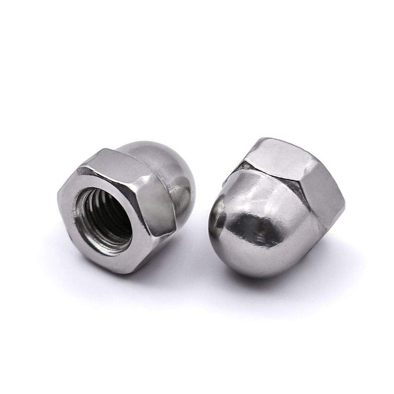 [Australia - AusPower] - M6-1.0 Acorn Cap Hex Locknuts 30 PCS 304 Stainless Steel 18-8, Bright Finish 