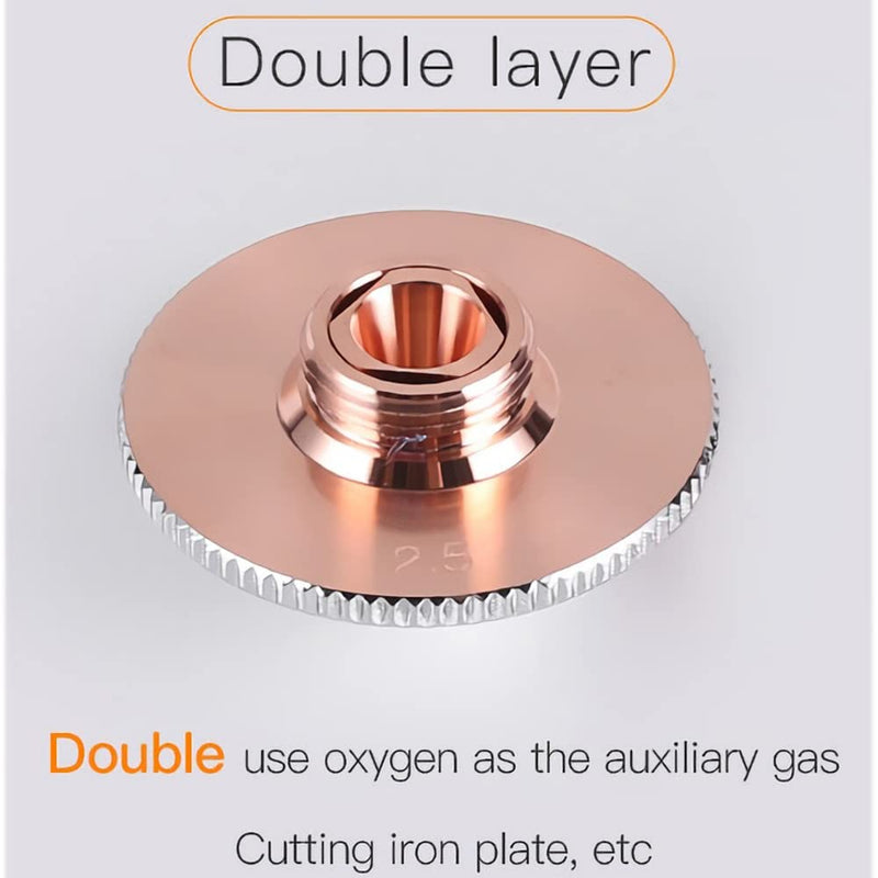 [Australia - AusPower] - MIMIRACLE Laser Nozzle for CO2 Fiber Laser Raytools Head D32mm Single Layer Caliber 1.5mm Brass 10PCS 