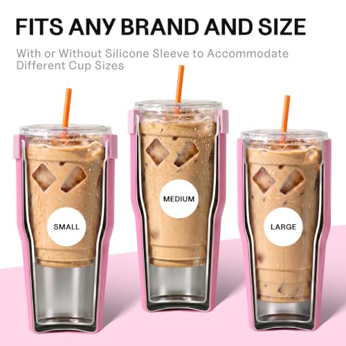 BABLOV GO-PAL Buddy 30oz Coffee Tumbler with Straw & Iced To Go Coffee Mug Peony