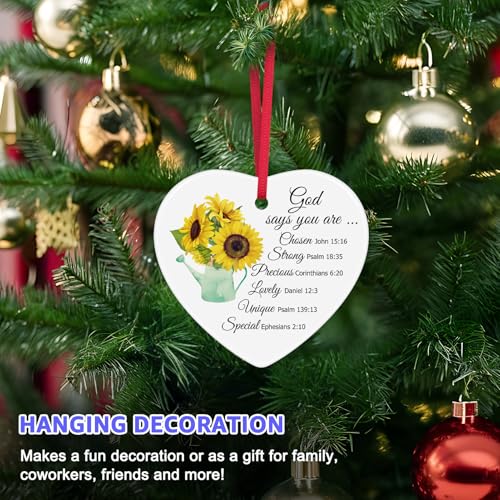 Christian Christmas Ornaments Inspirational Religious Ornaments Bible Verse Religious Gifts Scripture Gifts Religious Gift for Women Men Faith Christmas Easter Prayer Gift Christmas Tree Decoration
