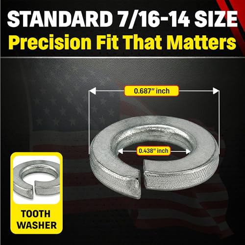 Chenango Supply stainless 7/16-14 spring lock washer, 304 stainless steel, 50 pieces