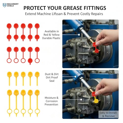 Pack of 175 Grease Nipple Protective Caps Assortment, M5 M6 M8 M10 M12 Grease Dust Caps Made of Plastic with Storage Box, Universal Grease Nipple Caps for Car, Motorcycle, Truck and Industry | Fettstaubschutzkappen aus Kunststoff mit Aufbewahrungsbox, ...