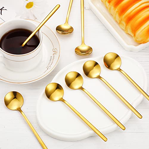 Meanplan 50 Pcs Gold Espresso Coffee Spoons, 5.3 Inch Mini
