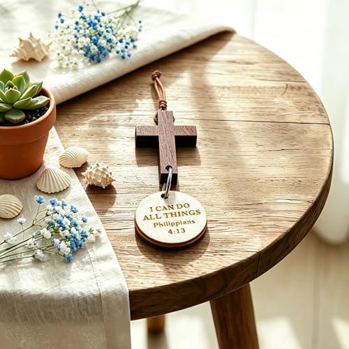 Decorative Standing Cross Christian for Friends, Sister, Coworker - Christian Faith Spiritual Decoration for Desk, Table Inspirational Gifts (I can do all things) I can do all things