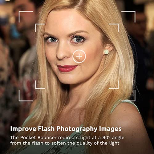 LumiQuest Flash Pocket Bouncer, Flash Diffuser with UltraStrap, Universal Classic Design for External Camera Flashes, Photography Lighting, Light for Pictures, Studio Lights, Neon Blue