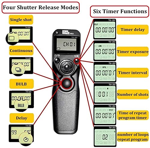 Pixel Timer Wireless Camera Remote Control TW-283 N3 Compatible with Canon 283-N3 for Canon