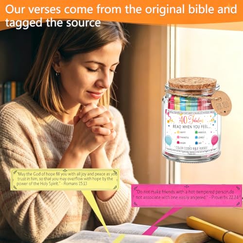 40th Birthday Bible Verses Jar Gift for Woman 40th