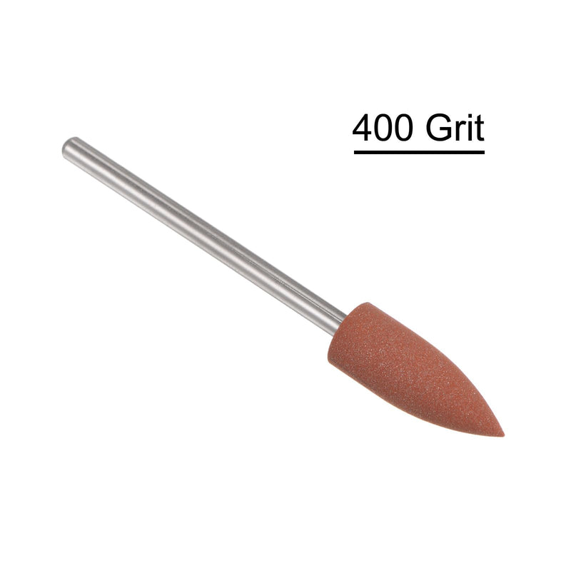 [Australia - AusPower] - sourcing map Rubber Polishing Bit Silicone Buffing Wheel 400 Grit 6 mm Diameter Mounted Grinding Head for Electric Grinder Rotary Tool Conical Shape Pack of 10 orange 