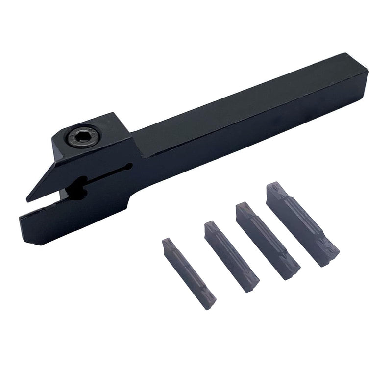 [Australia - AusPower] - 13pcs Lathe Grooving Tool Holder Grooving Cut-Off Tool Holder MGEHR1616-2 with 11pcs MGMN200-G Indexable Carbide Grooving Inserts (MGEHR1616-2+MGMN200) MGEHR1616-2+MGMN200 