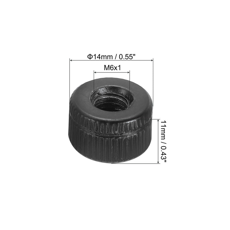 [Australia - AusPower] - PATIKIL M6x11x14 Cap Nut, 15 Pcs Acorn Nut Screw Knob Cap Insert Bolt Cover Female Thread Knurled Decorative Hardware Fittings Light Fixtures, Black M6 