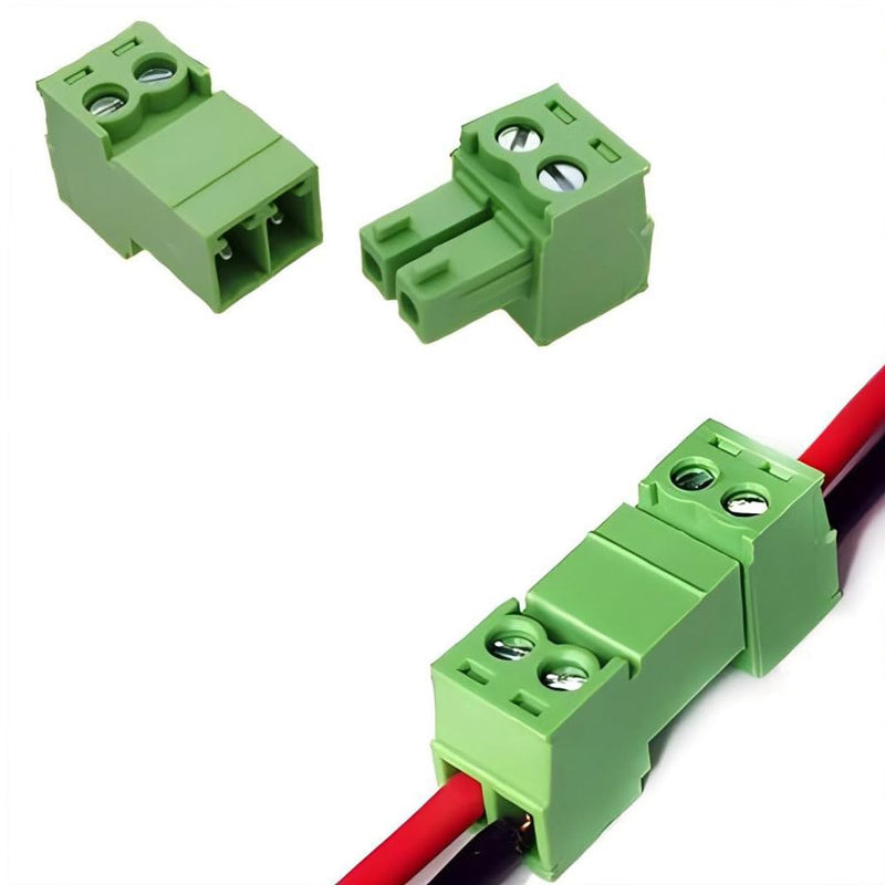 [Australia - AusPower] - Willwewon 10 Sets 2-Pin 15EDGRK 3.81 mm/0.15 Inch Pitch PCB Mount Screw Pluggable Terminal Block Connector for 28-16AWG 2 pin (10 sets) 