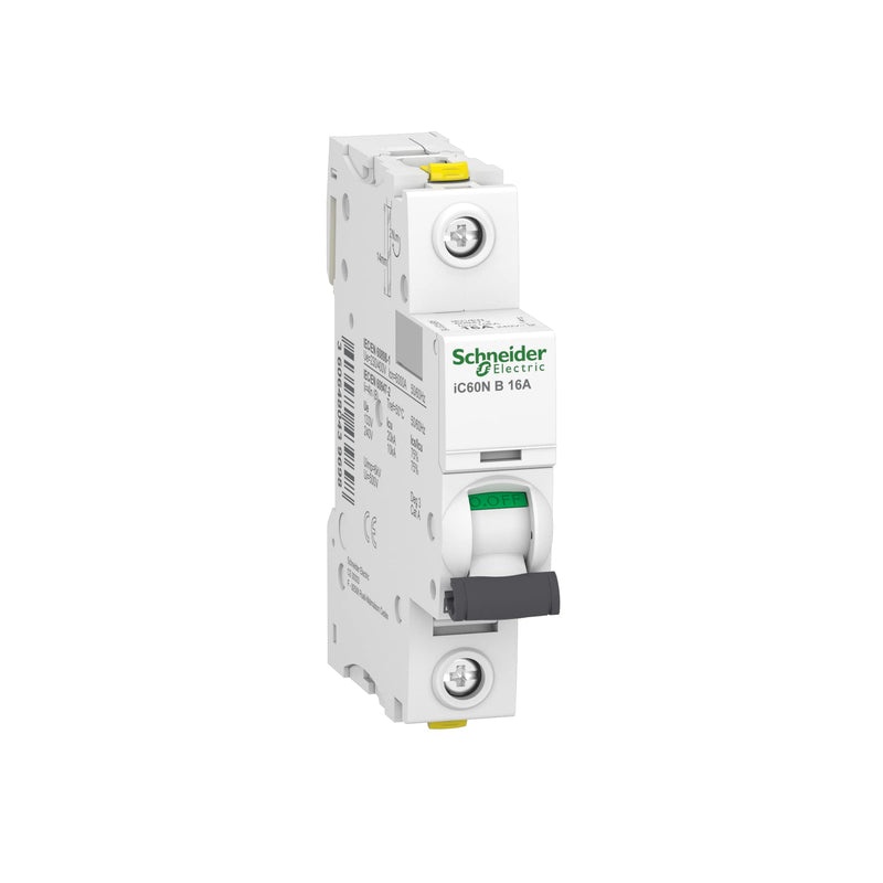 Schneider Electric Acti9 iC60N A9F03116 Circuit Breaker | 1-pin, 16A, B-characteristic, 10kA, 1 piece set of 1