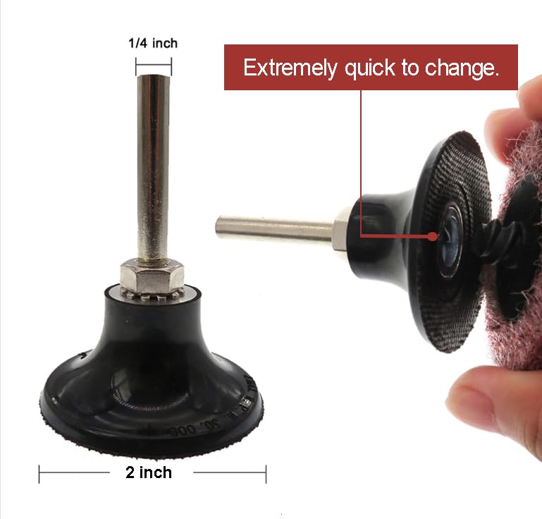COSPOF 2 inch quick change sanding discs assortment with 1/4 inch pad holder in coarse, medium, and fine grits