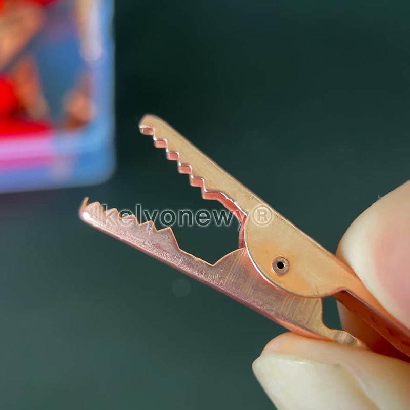 [Australia - AusPower] - Copper Alligator Electric Clips 45 mm Red 8 Black 8 Electrical Test Terminals with Protective Insulation Copper Alligator Electric Clips® Lewttyer 