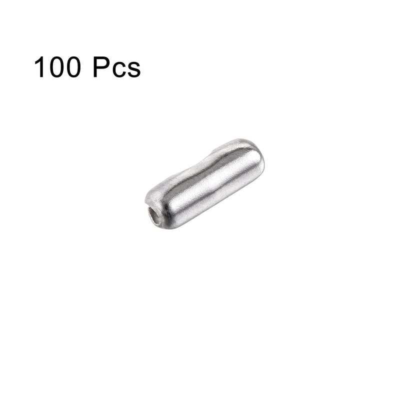 [Australia - AusPower] - uxcell Ball Chain Connector, 2.4mm Ball Chains Clasp Crimp Clips Link Stainless Steel Connection, Pack of 100 